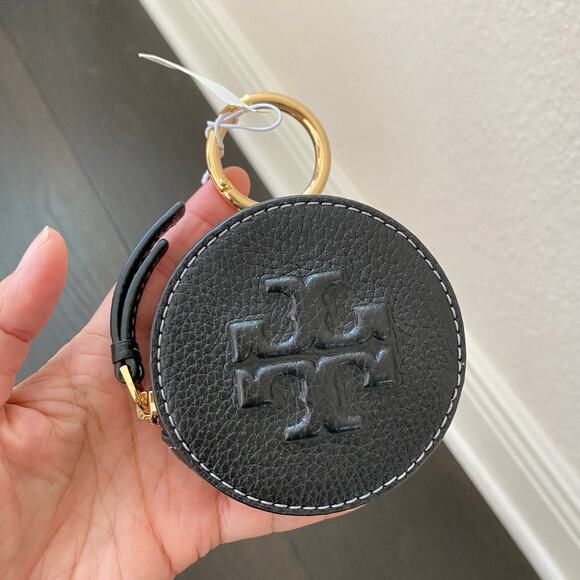 NWT 150410 Tory Burch thea coin pouch Black - Picture 1 of 8